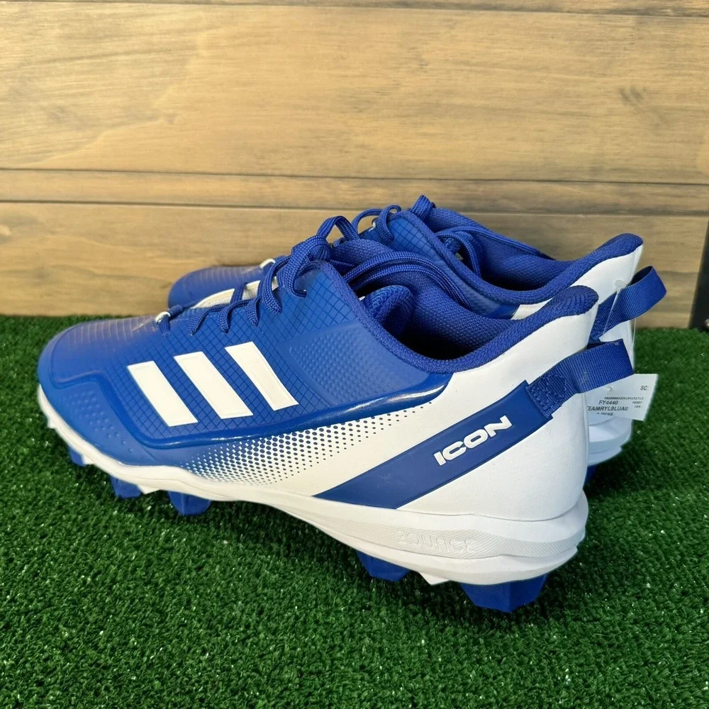 New Men's FY4440 Adidas Icon 7 MD‎ Low Molded TPU Baseball Cleats Size 15 Blue